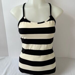Lululemon- Black and Cream Striped Tank